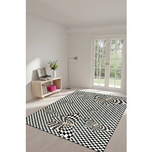 Desenlerin İçinde Kaybolan Güzellik: Optik İllüzyon Halısı Kaymaz Taban 80x300 cm