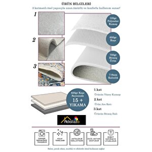 Desenlerin Dansı Geometrik Renkli Modern Renkli Kaymaz Taban Halı