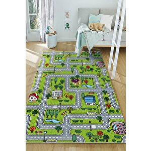 Minik Şehir, Büyük Hayaller: Oyun Halısıyla Keşfe Çık Eğitici Kaymaz Taban Oyun Halısı 100x150 cm
