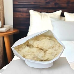 %100 Meri̇nos Boncuk Kuzu Yünü Dolgulu Yastik  50x70 1000gr Orta Sert (koruyucu Hedi̇yeli̇)