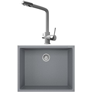 K012 Gri Mutfak Evyesi + Abant Arıtmalı Mutfak Bataryası