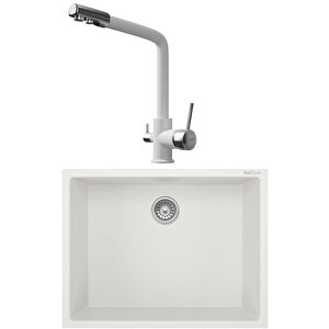 K012 Beyaz Mutfak Evyesi + Abant Beyaz Arıtmalı Mutfak Bataryası