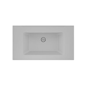 Zenith 80 Etajerli Beyaz Granit Banyo Lavabosu 80x45