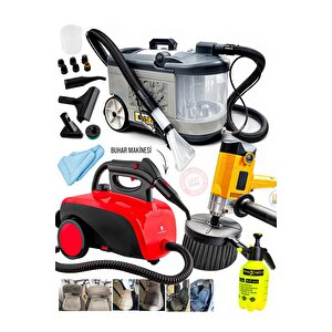 Buharlı Halı Yıkama Koltuk Yıkama , Koltuk Fırçalama Makinası Buhar Makinesi Su Sıçratmazstrcombo