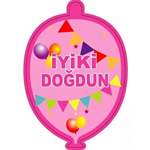 Kağıt Zincir İyi ki Doğdun Doğum Günü Parti Süsü Pembe 24'lü