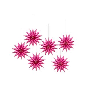 Kutup Yıldızı Tavan Sarkıt Süsü 3 Boyutlu Dekoratif Parti Süsü Pembe 6'lı
