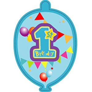 Kağıt Zincir 1 Yaş parti Süsü Mavi 24'lü
