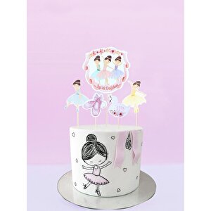 Balerin Temalı Kürdan Figürlü Cupcake Kürdanı Pasta Süsü 5'li