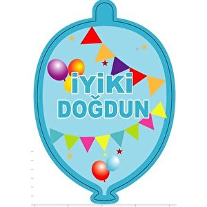 Kağıt Zincir İyi ki Doğdun Doğum Günü Parti Süsü Mavi 24'lü