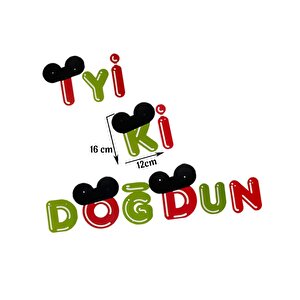 Mickey Mouse Konsept Asılabilir İyi Ki Doğdun Yazı 24'lü