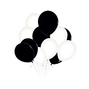 Siyah Beyaz Balon 10'lu 12”