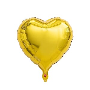 Kalp Folyo Balon Doğum Günü Parti Balonu Gold 24 Inc 60 Cm
