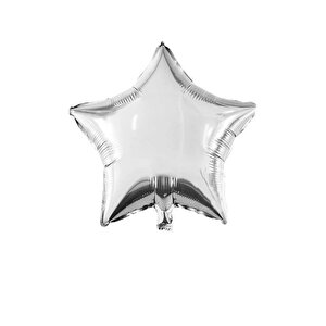 Yıldız Folyo Balon Doğum Günü Parti Balonu Gümüş 18 Inc- 45 Cm