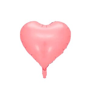 Kalp Folyo Balon Makaron Pembe Parti Balonu