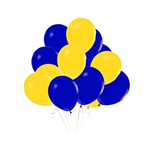 Sarı Lacivert Balon 10'lu 12”