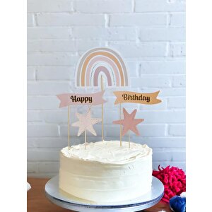 Happy Birthday Kürdan Cupcake Kürdanı Pasta Süsü 5'lu