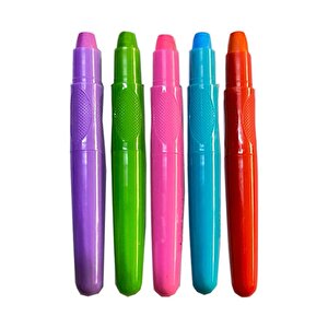 Saç Boyama Kalemi 5 Renk 1 Paket Bubu Saç Boyama Tebeşiri 5 Li Yıkanabilir Mini Tarak Hediyeli Hair Chalk Pen