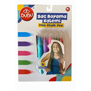Saç Boyama Kalemi 5 Renk 1 Paket Bubu Saç Boyama Tebeşiri 5 Li Yıkanabilir Mini Tarak Hediyeli Hair Chalk Pen