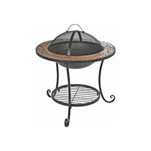 Ateş Kasesi Terracotta Mozaik Desenli 58 cm