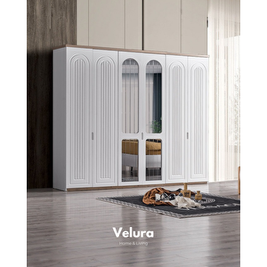 Boerno 6 Kapaklı Aynalı Gardırop (dolap)