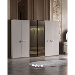 Moon Yatak Odası Takımı (6 Kapaklı Dolap + Şifonyer + Komodin + Karyola)