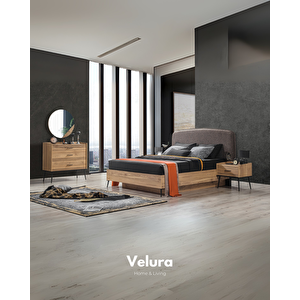 İzgi Yatak Odası Takımı (9 Kapaklı Köşe Dolap + Şifonyer + Komodin + Karyola)