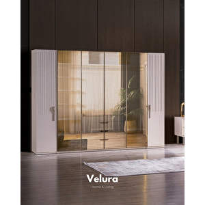 Tress Yatak Odası Takımı (6 Kapaklı Gardırop + Şifonyer + Komodin + Karyola)