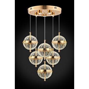 Duruaydınlatma 3 Renk Küre Gold Led Avize 6'lı