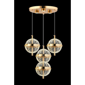 Duruaydınlatma 3 Renk Küre Gold Led Avize 4'lü