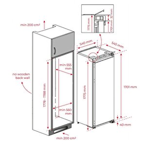 Teka Rsl 73360 Fi Eu Ankastre Buzdolabı - Rsf 73360 Fi 8 Çekmeceli Dikey No Frost Ankastre Derin Dondurucu