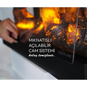 Korvista - 100 Cm 3 Taraflı Elektrikli Şömine