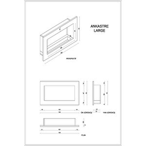 Ankastre Large Duvara Gömme Bioetanol Şömine