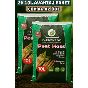Peat Moss 10l X2 | Organik Saksı Toprağı | Yüksek Su Tutan Torf | Avantaj Paket