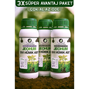 Jeohum Sıvı Hümik Asit 1l X3 | Organik Gübre | Süper Avantajlı Set | Bitkinin Organik İlacı
