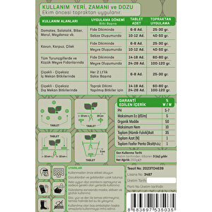 Jeotab Organik Gübre + Leonardit Toprak Düzenleyici | %100 Doğal Yavaş Salınımlı Tablet 2x250g