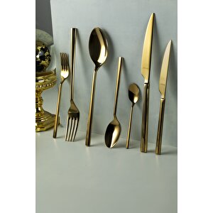 De Luxe S Gold Pvd 89 Parça Altın Çatal Kaşık Bıçak Takımı