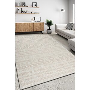 Modern Tasarımlı Jüt Dokuma Loop Sisal Bej Renk Halı 160x350 cm