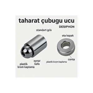 Taharet Çubuğu Uyumlu Plastik Krom Uç – Dayanıklı, Şık Ve Kolay Montajlı Parça