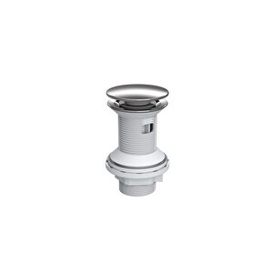 Pop-up Lavabo Sifonu Taşmalı – Paslanmaz Metal Başlık, Plastik Gövde, Kolay Montaj