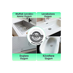 2'li 304 Kalite Paslanmaz Çelik Lavabo Süzgeci | Tıkanıklık Önleyici Gider Filtresi Seti