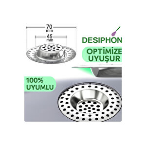 4'lü 304 Kalite Paslanmaz Çelik Lavabo Süzgeci | Gider Tıkanıklığı Önleyici Süzgeç Seti