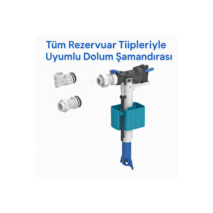 Tüm Rezervuarlarla Uyumlu 1/2” Ve 3/8” Girişli Sessiz Dolum Şamandırası Seti – Evrensel Uyumlu