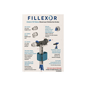 Tüm Rezervuarlarla Uyumlu 1/2” Ve 3/8” Girişli Sessiz Dolum Şamandırası Seti – Evrensel Uyumlu