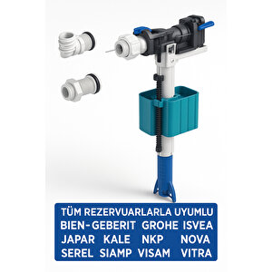 Tüm Rezervuarlarla Uyumlu 1/2” Ve 3/8” Girişli Sessiz Dolum Şamandırası Seti – Evrensel Uyumlu