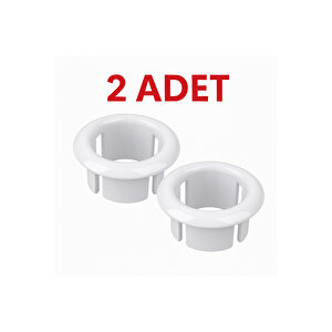 2 Adet Beyaz Lavabo Taşma Yüzüğü | Evye Taşma Deliği Kapağı | Plastik Gider Aksesuarı Uyumlu