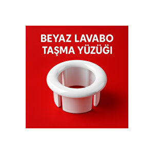 2 Adet Beyaz Lavabo Taşma Yüzüğü | Evye Taşma Deliği Kapağı | Plastik Gider Aksesuarı Uyumlu