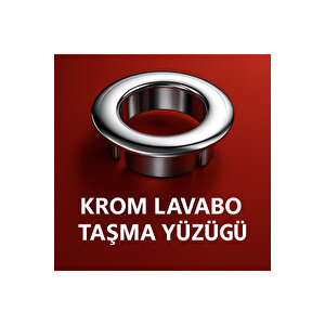 Parlak Krom Görünümlü Lavabo Taşma Yüzüğü - Dayanıklı Metal Evye Taşma Halkası 1 Adet