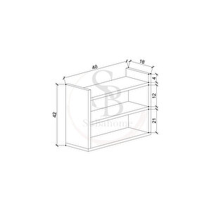 %100 Mdf - 40 Cm Tezgah Üstü Ahşap Dokulu Şık Baharatlık Masa Üstü Düzenleyici Banyo Rafı