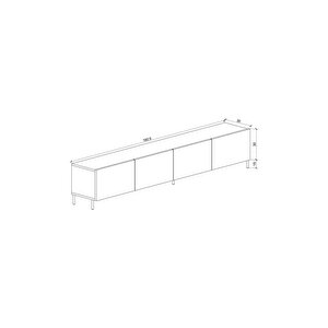 Minimalist 160 Cm Demir Ayaklı Siyah Tv Ünitesi - Ideal Ebatlarla Modern Tasarım