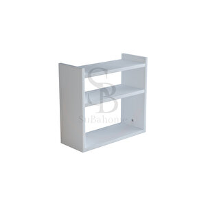 %100 Mdf - 40 Cm Suba Home Tezgah Üstü Beyaz Şık Baharatlık Masa Üstü Düzenleyici Banyo Rafı Beyaz